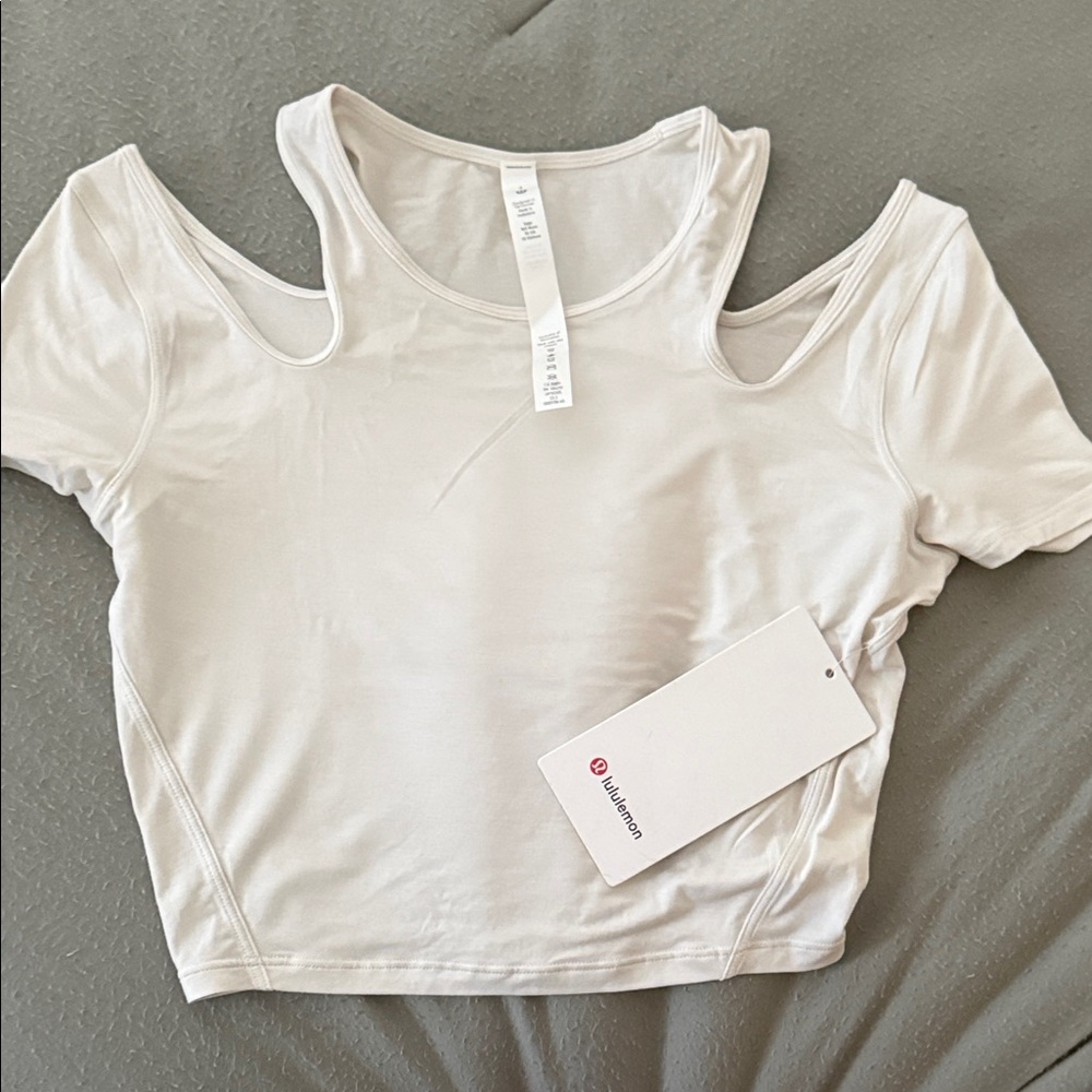 Lululemon Athletica White Cutout Crop Top